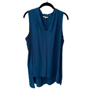 Pleione, Blue, Sleeveless Women's high-low tunic blouse, L